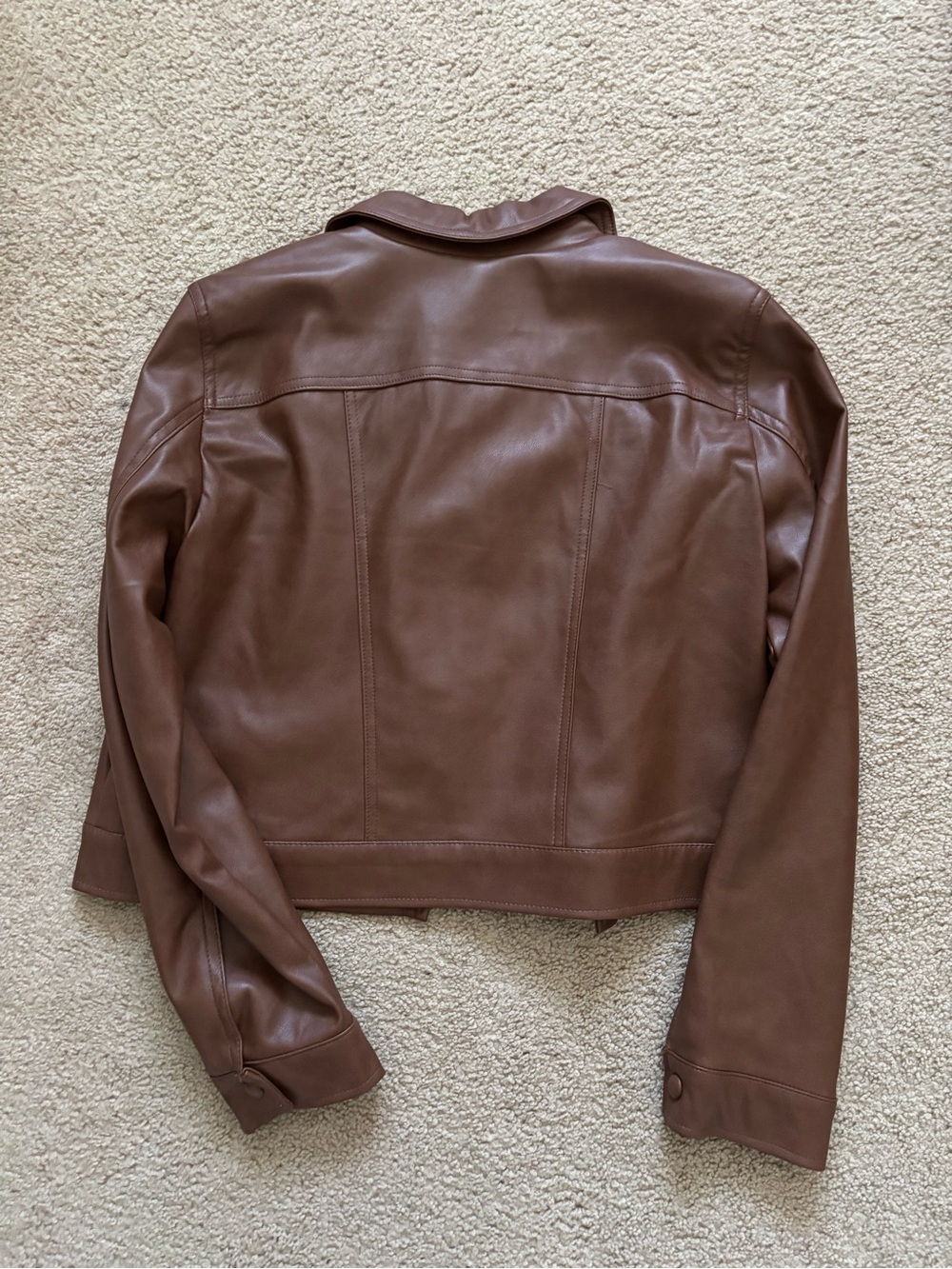 NWT Bagatelle Collection Women’s Faux Leather Jacket Brown - Picture 4 of 5
